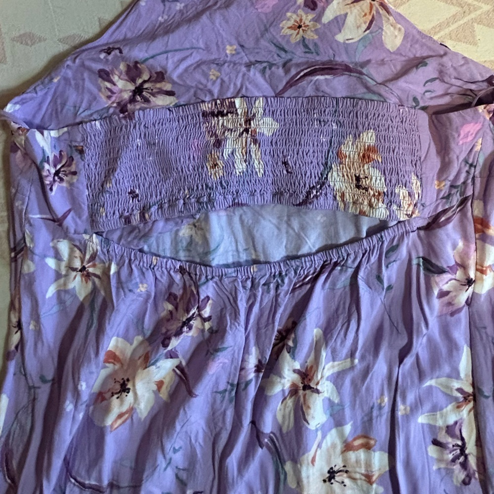 Lavender Floral Halter Maxi Dress - Unbranded - Picture 9 of 12